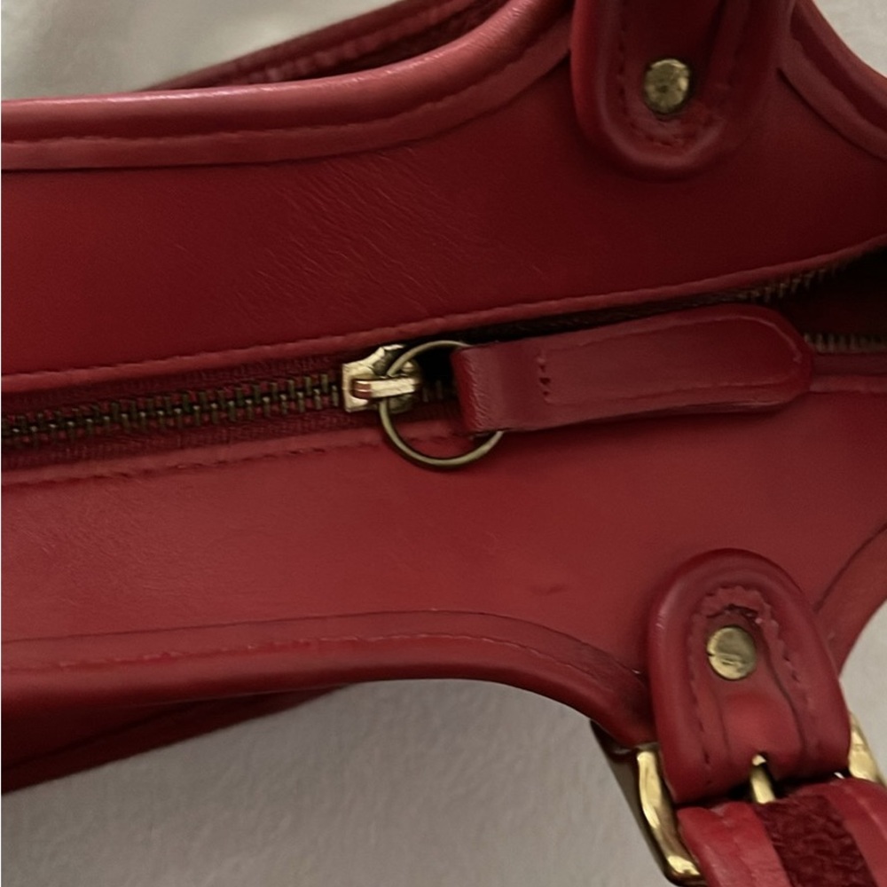 Vintage Coach Red Leather Tote #9086 - Picture 8 of 8